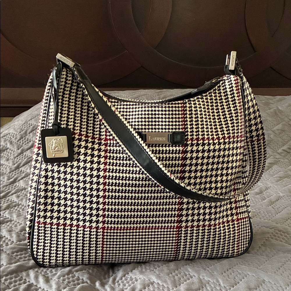 Ralph Lauren Houndstooth Shoulder Bag